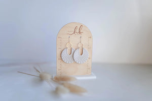 Clay Earrings Art Deco Dangles - Shadow