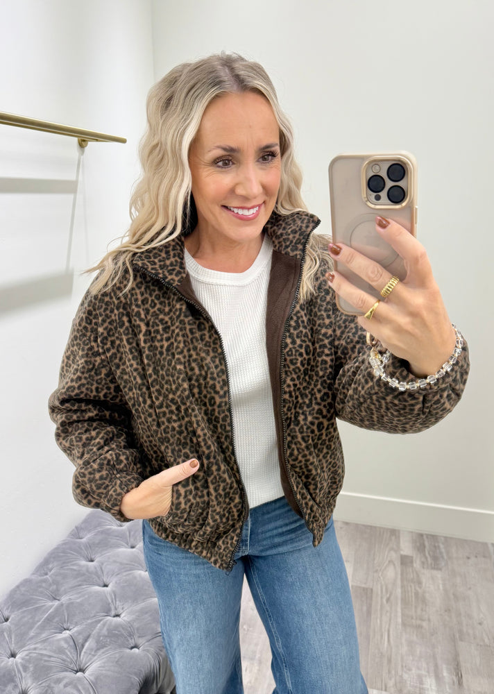 Carly Sweater Jacket Animal Print