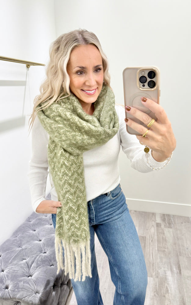 Fringe Scarf - Green