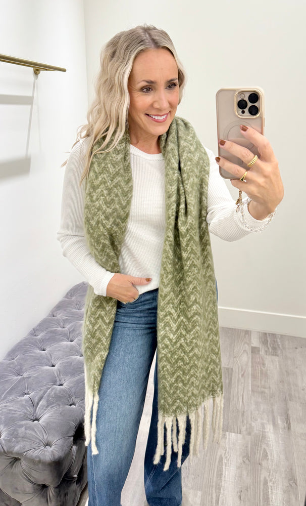 Fringe Scarf - Green
