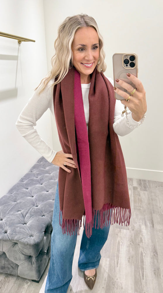 Fringe Scarf - Red
