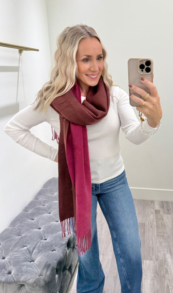 Fringe Scarf - Red