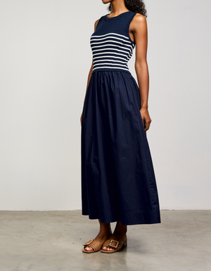 Sutton Tank Dress White/Navy Stripe