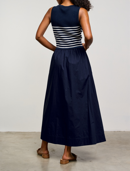 Sutton Tank Dress White/Navy Stripe