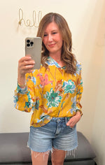 Grace Long Sleeve Floral Shirt Yellow