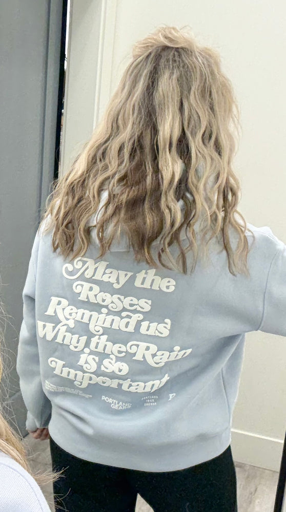 Women's Sueded Slogan Hoodie Powder