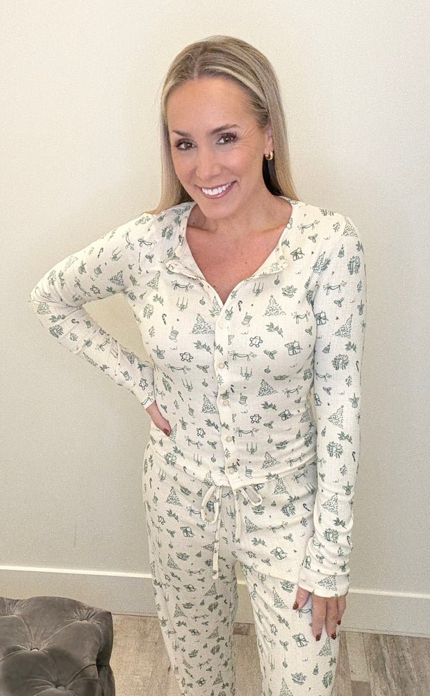 Vintage Christmas Pajama Top