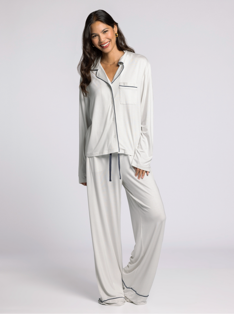 Holly Pajama Set Neutral Stripe