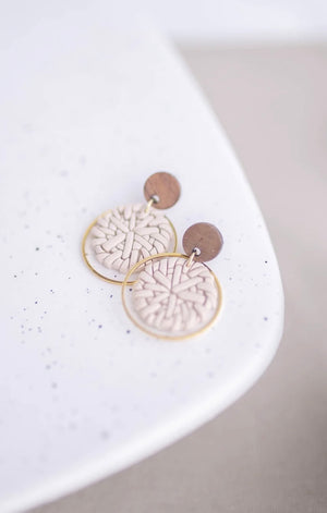 Clay Earrings Dainty Rattan Dangle Blonde