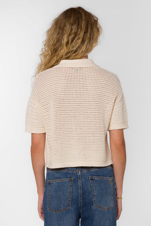 Claudine Crochet Cardigan Bone