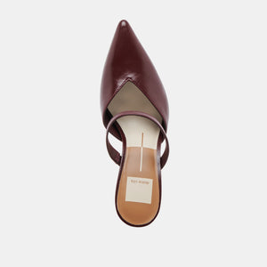 Kanika Heels Burgandy Crinkle Patent