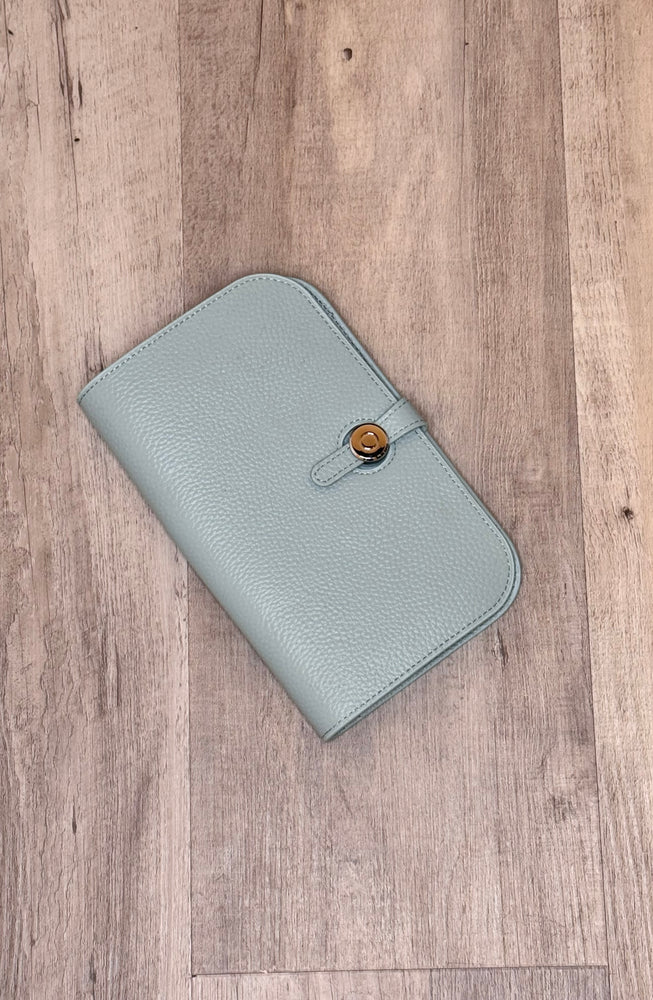 Leather Bifold Wallet Sky Blue