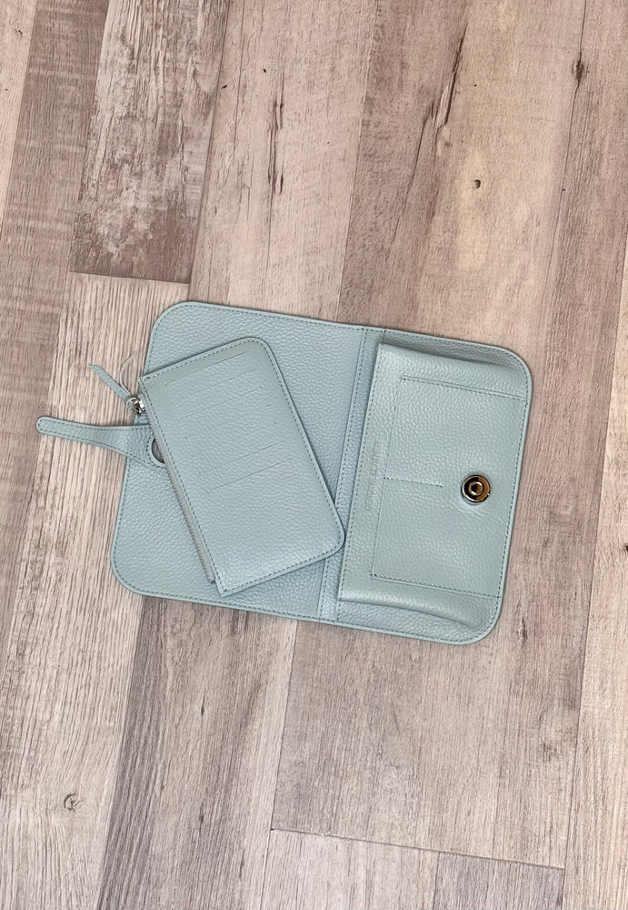 Leather Bifold Wallet Sky Blue