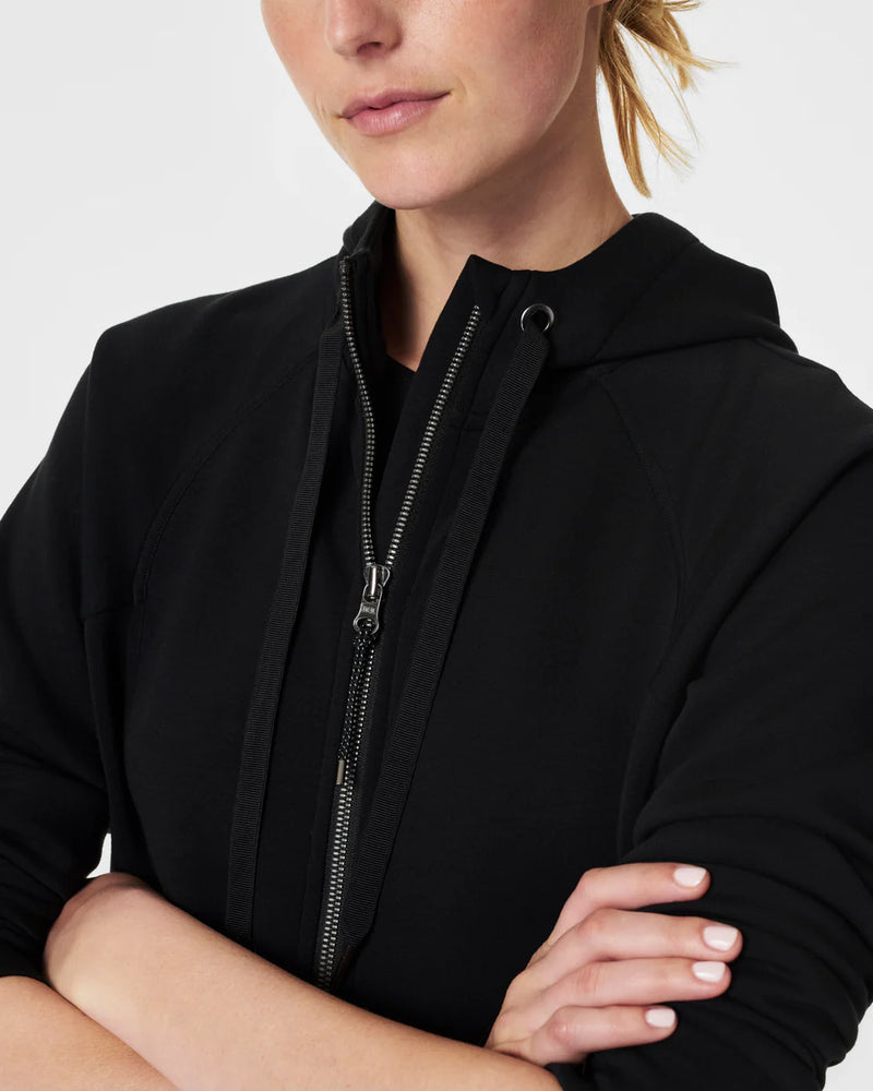 Spanx Air Essentials Full Zip Hoodie Very Black