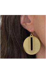 Open Arch Circle Worn Brass Earrings