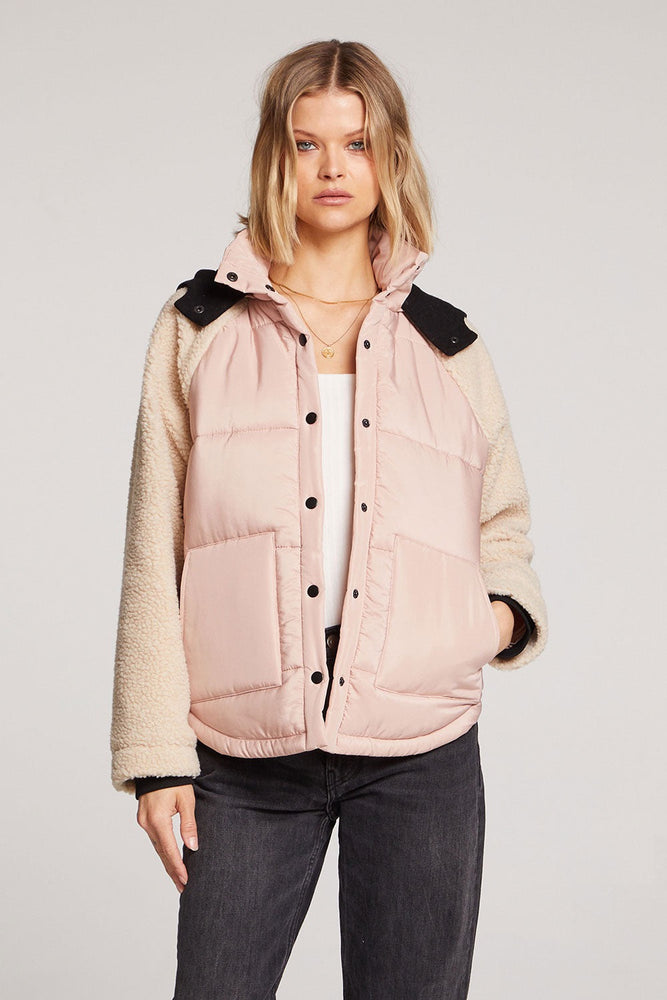 Bezi Colorblock  Quilted Jacket Sand