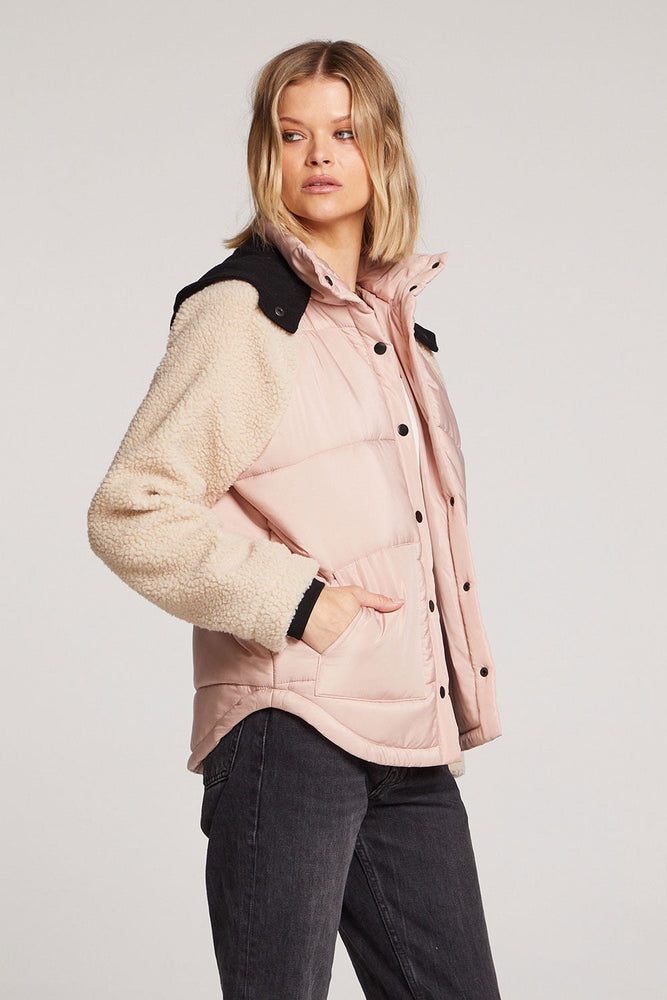 Bezi Colorblock  Quilted Jacket Sand