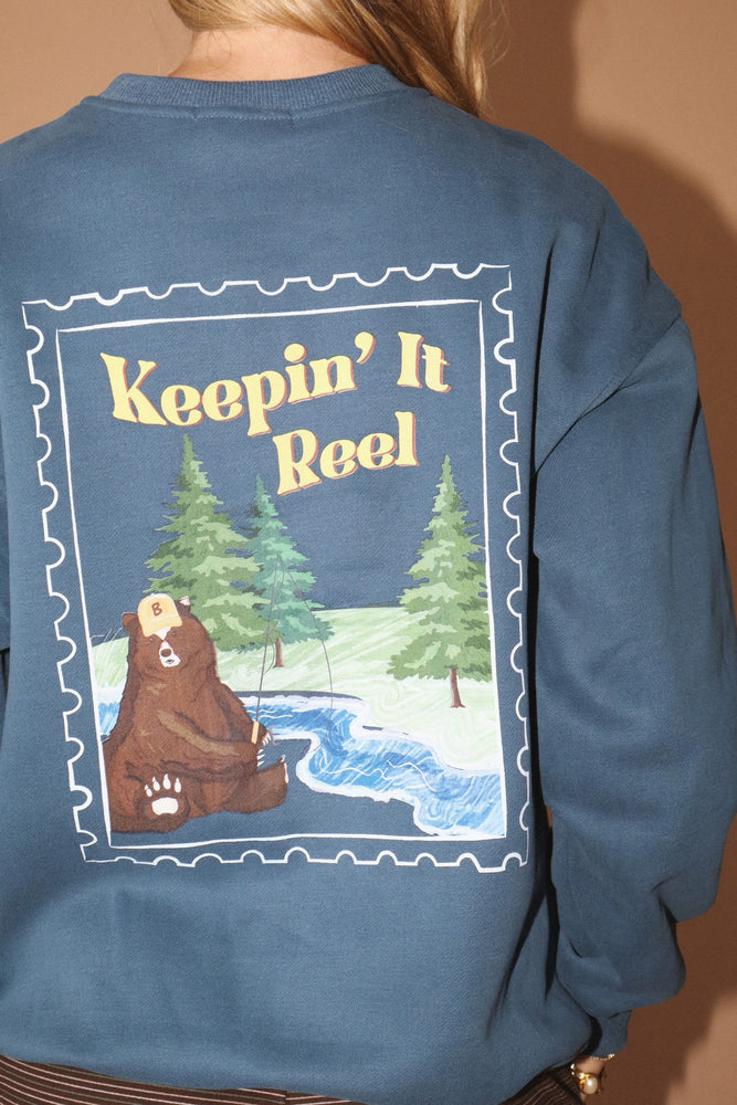 Keepin' It Reel Sweatshirt Vintage Navy