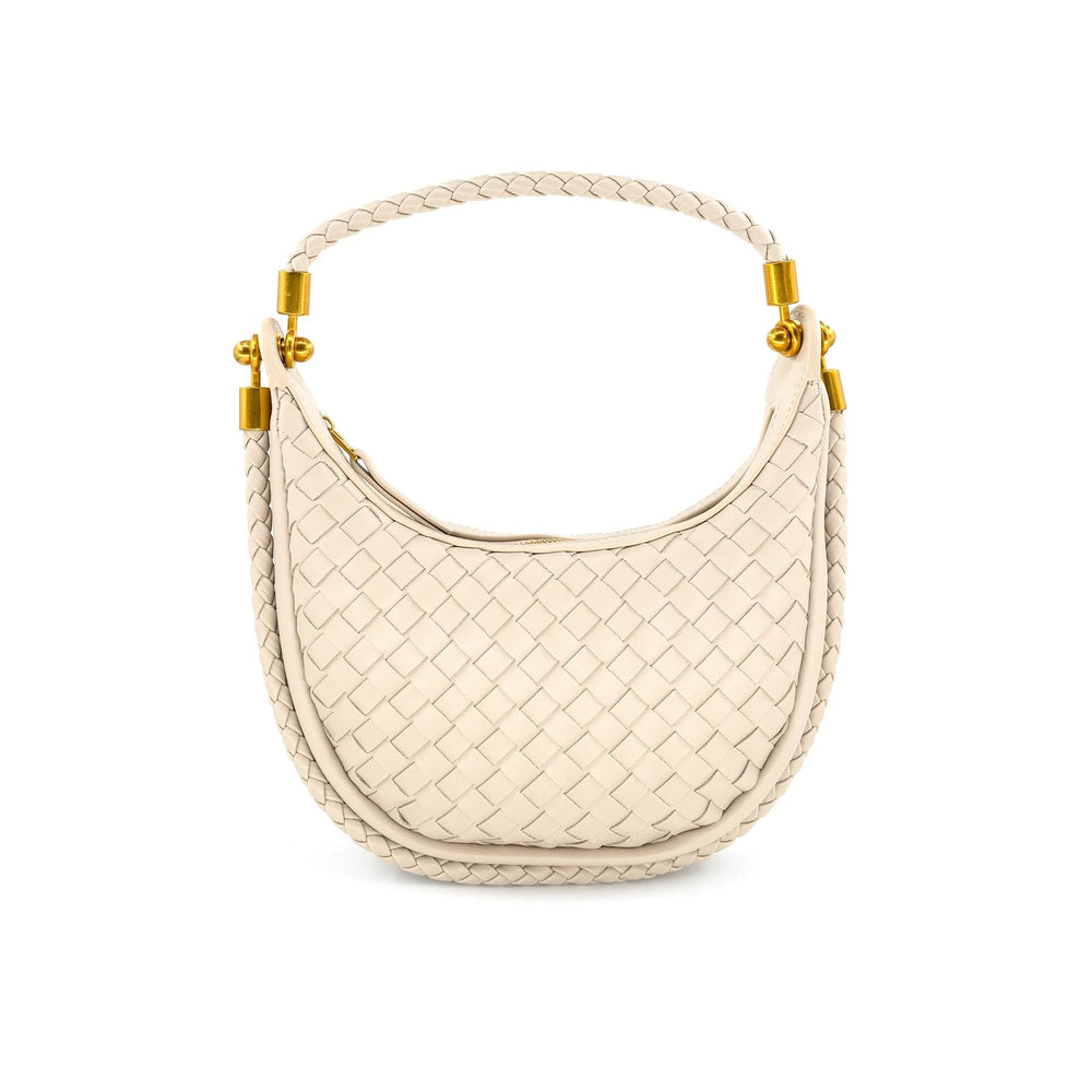 Mini Woven Shoulder Bag Beige