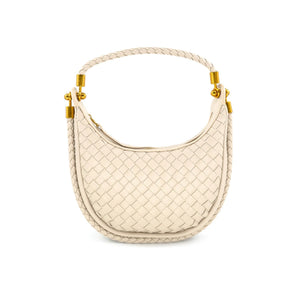 Mini Woven Shoulder Bag Beige – Mapel Boutique display picture 1