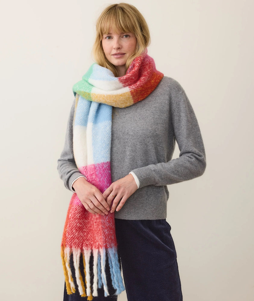 Brushed Blanket Scarf Multi Plaid