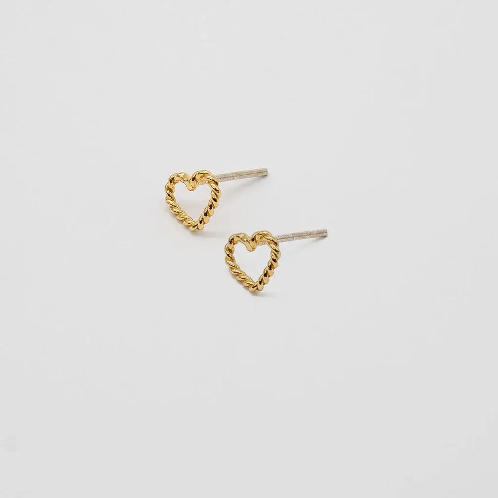 Open Heart Studs Gold