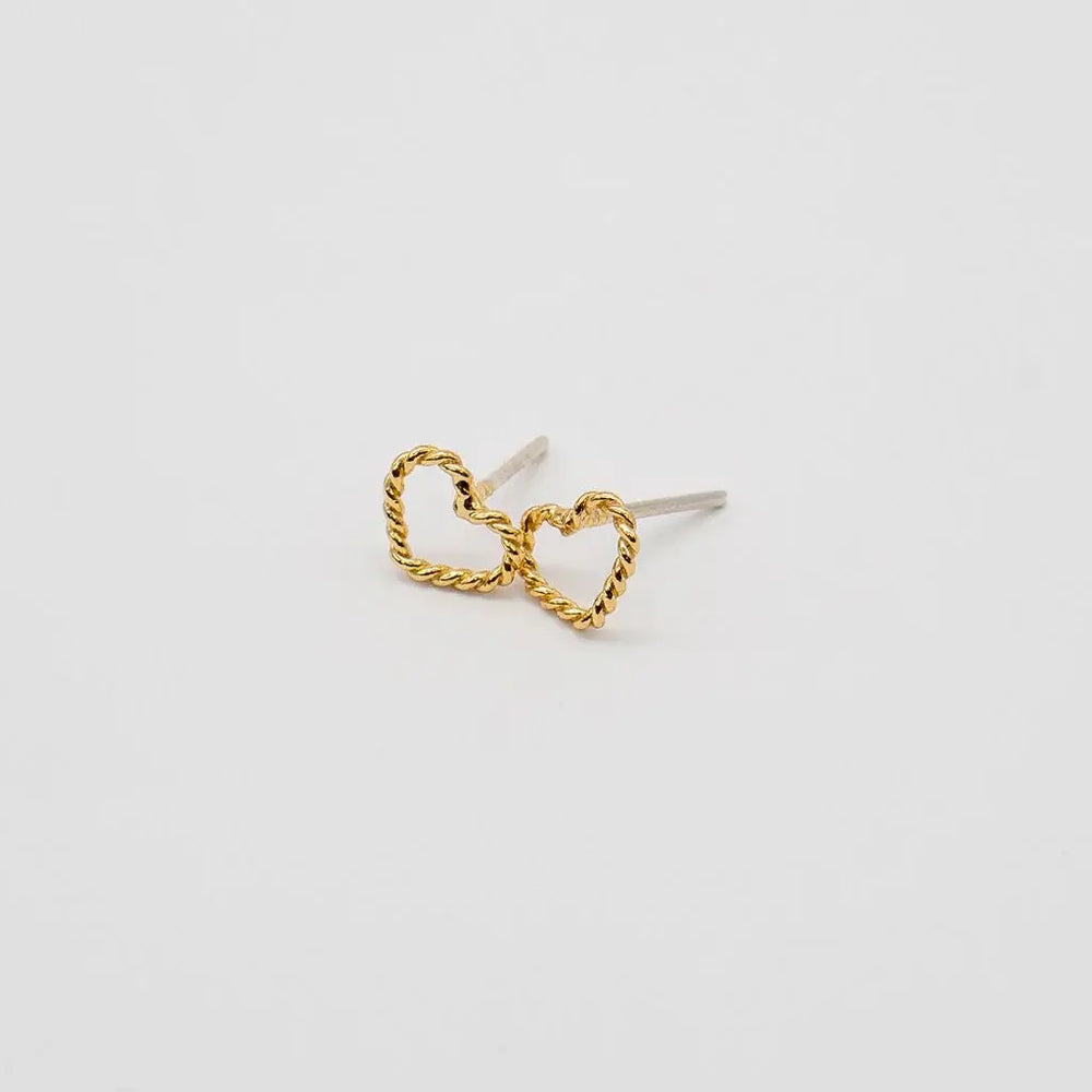 Open Heart Studs Gold