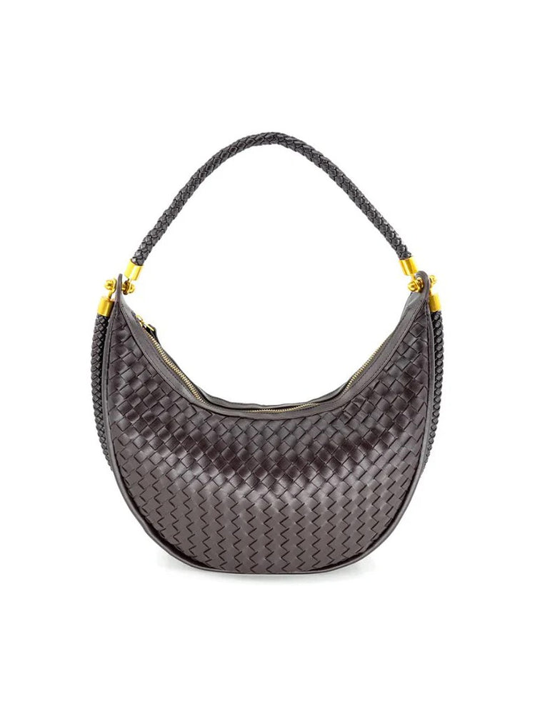 Woven Shoulder Bag Chocolate