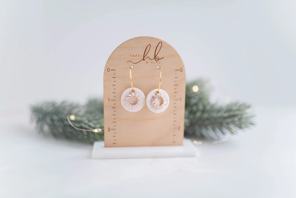 Wreath Mini Hoops - Gold