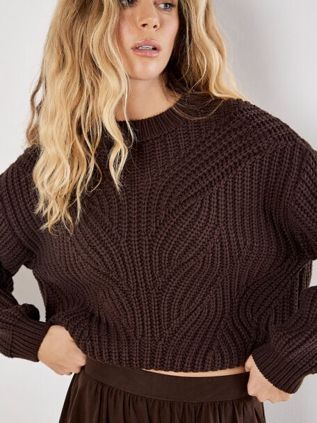 Chunky Cable Knit Sweater Truffle