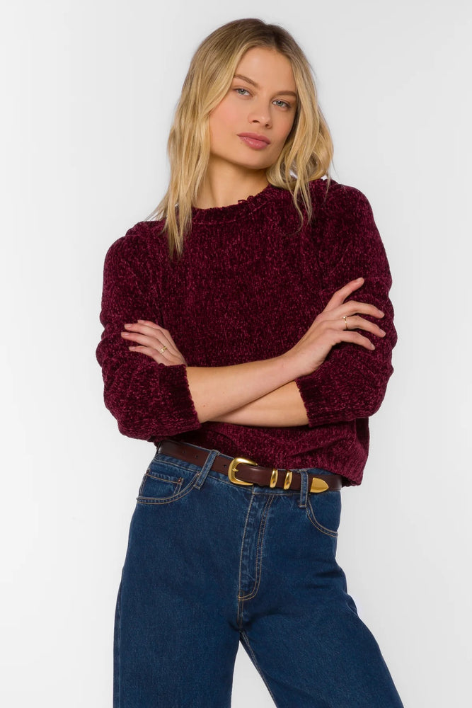 Corina Chenille Sweater Cabernet