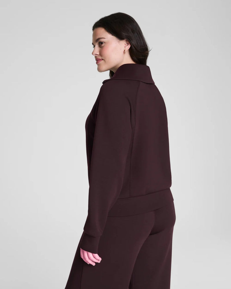 Spanx Air Essentials Half Zip Truffle Brown