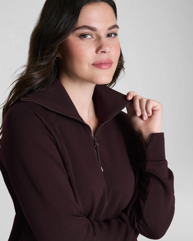 Spanx Air Essentials Half Zip Truffle Brown