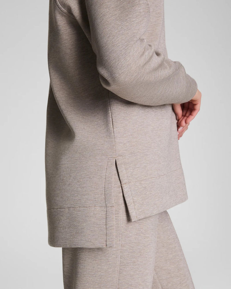 Spanx Air Essentials Brushed Half Zip Tunic Heather Birch