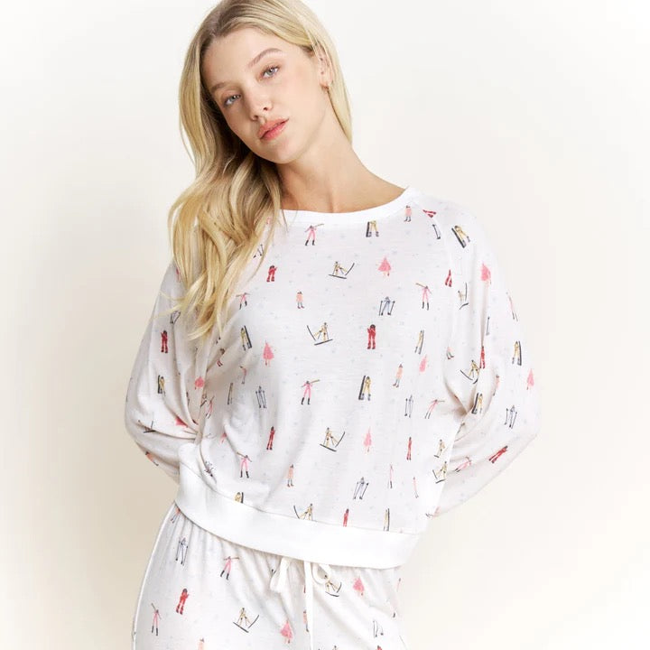 Ski Girls Pajama Set Ivory