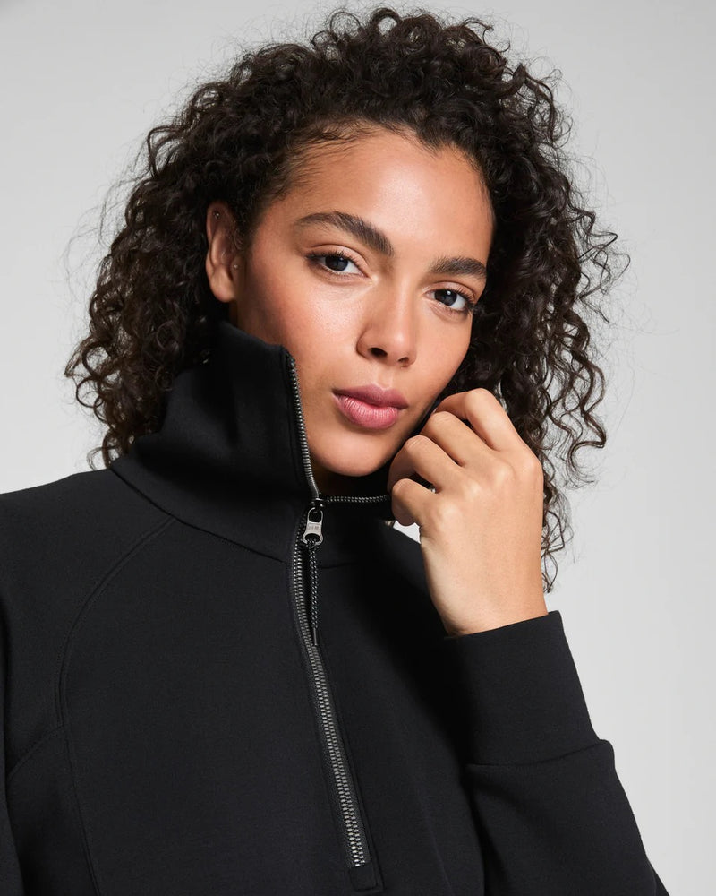 Spanx Air Essentials Half Zip Very Black