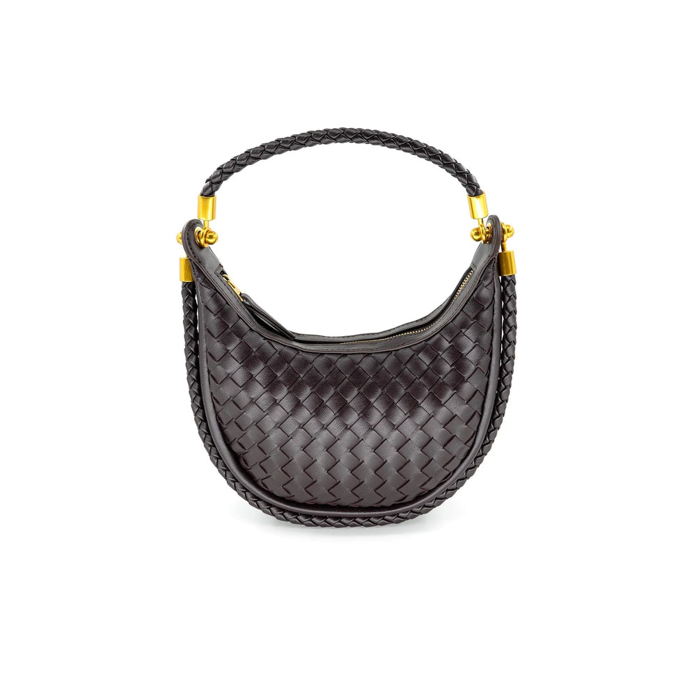 Mini Woven Shoulder Bag Black