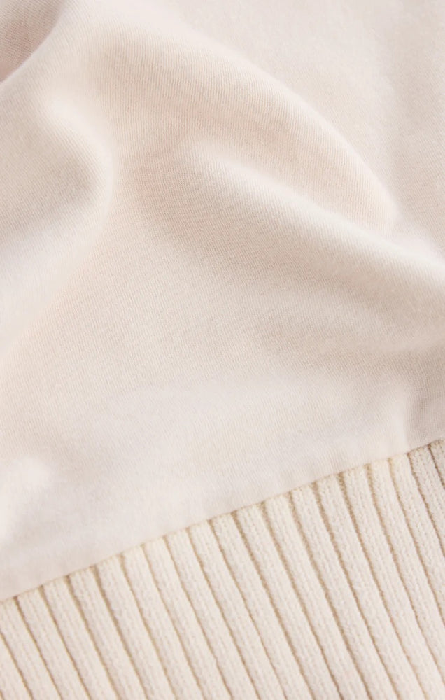 Sable Luxe Mock Neck Top Warm White