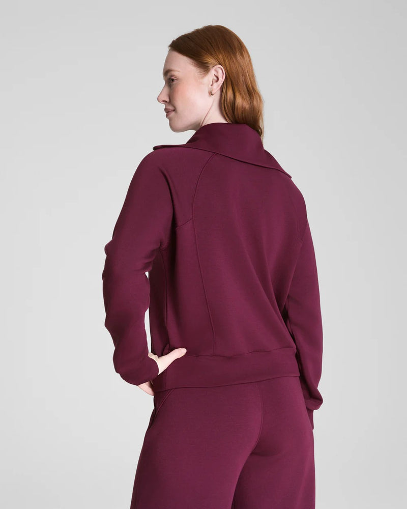 Spanx Air Essentials Half Zip Plum Berry