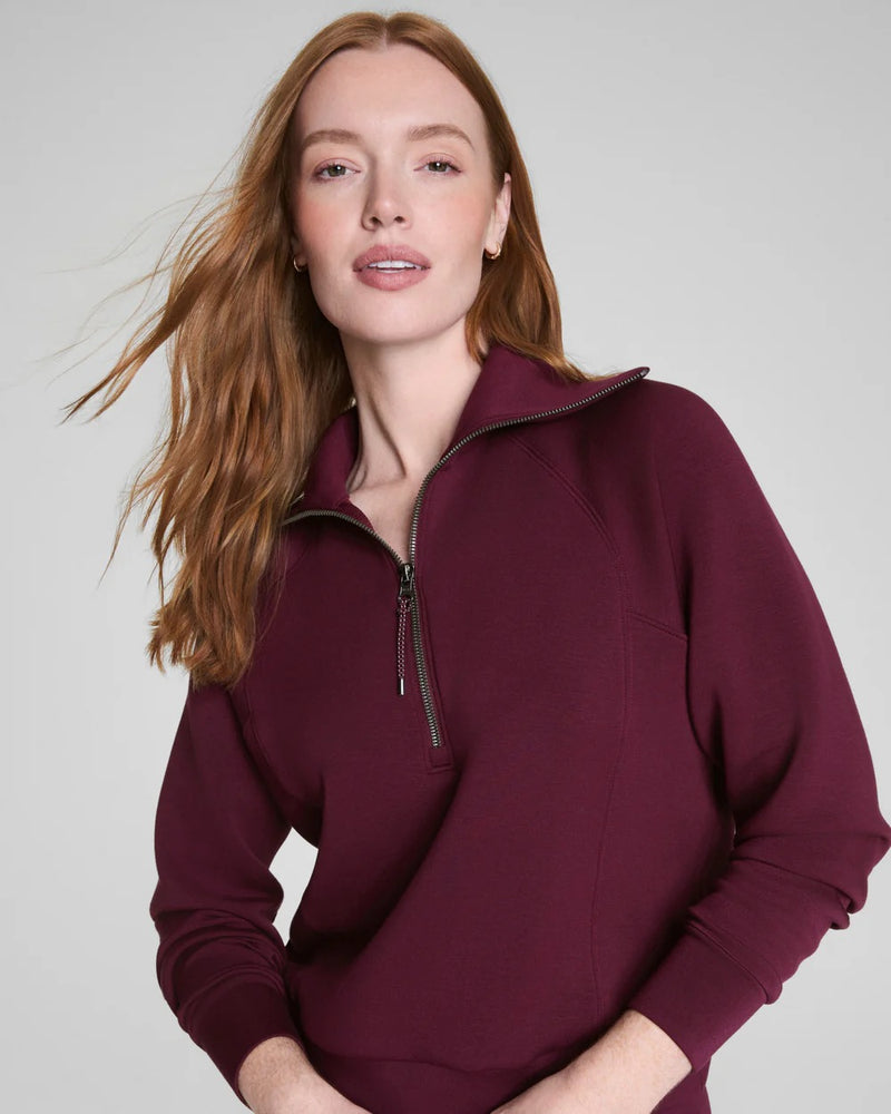 Spanx Air Essentials Half Zip Plum Berry