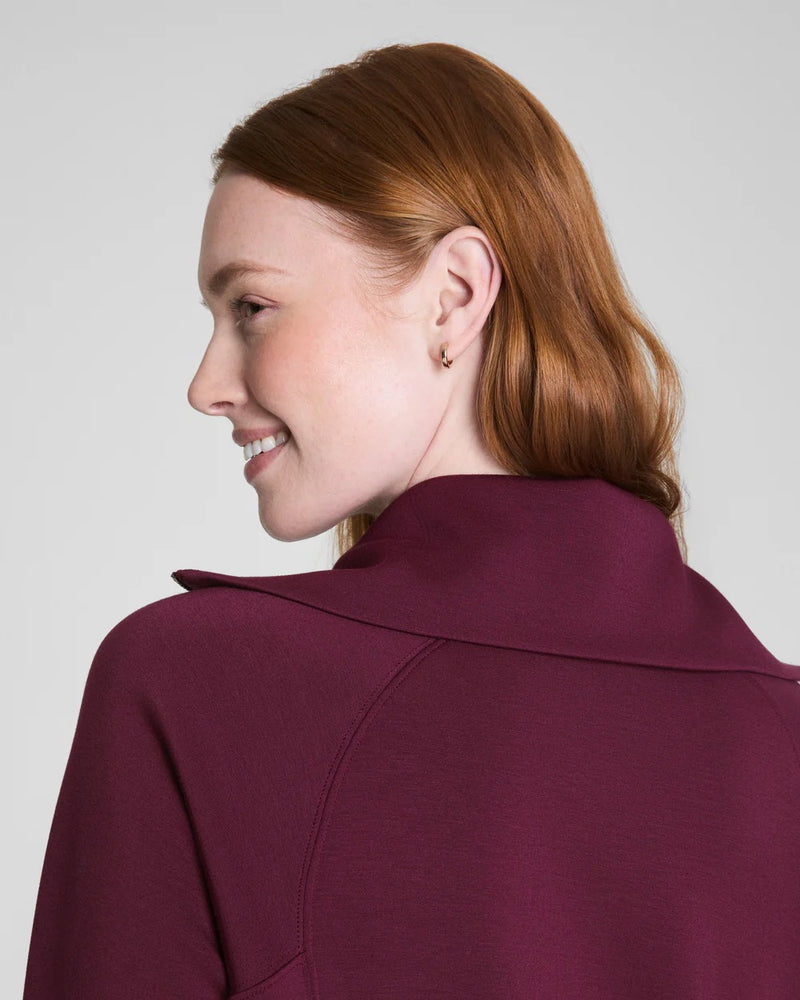 Spanx Air Essentials Half Zip Plum Berry