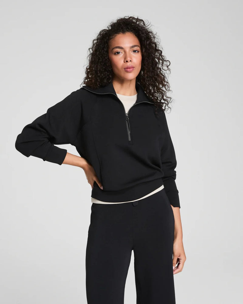 Spanx Air Essentials Half Zip Very Black