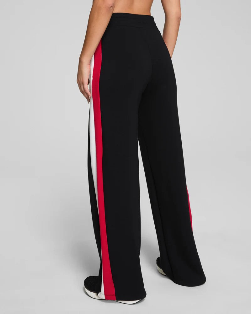 SPANX AE Colorblock Track Pant - Very Black/Powder/Red