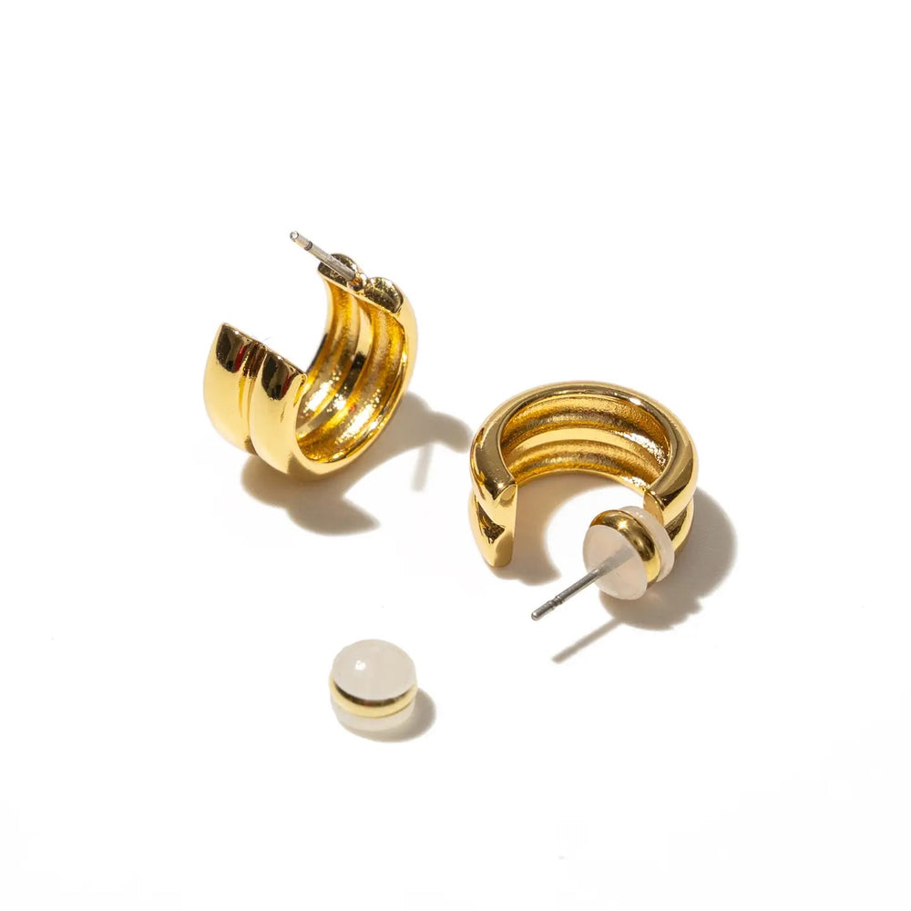 Twin Hoops Mini Gold