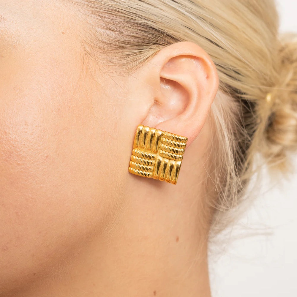 Statement Aspen Squared Stud Earrings