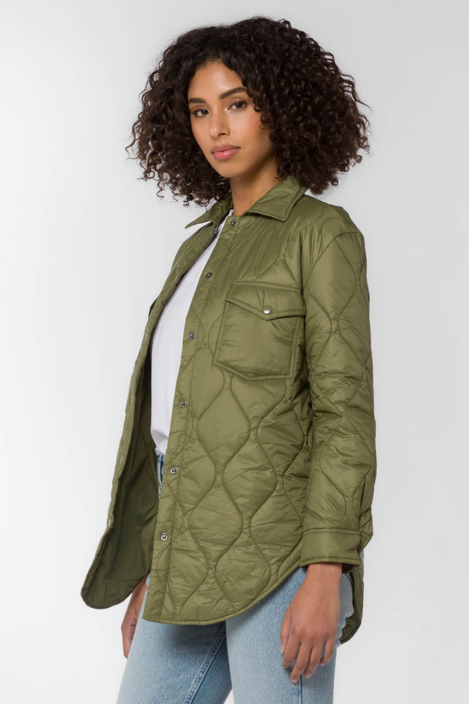 
            
                Load image into Gallery viewer, Eleanor Quilted Jacket Olive
            
        