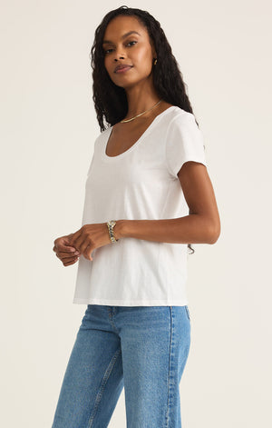 Anywhere Scoop Tee White