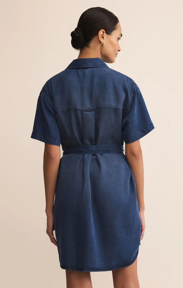 chambray drop waist dress Boden Women's Erma Drop Waist Linen Dress in Blue