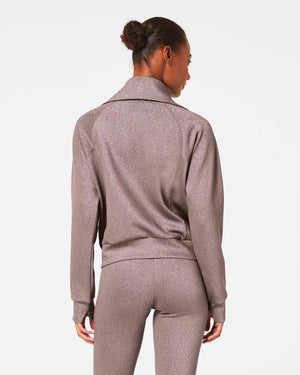 Spanx Air Essentials Half Zip Smoke/Silver Shimmer