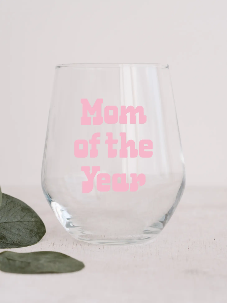 Mom of the Year Wine Glass 15oz
